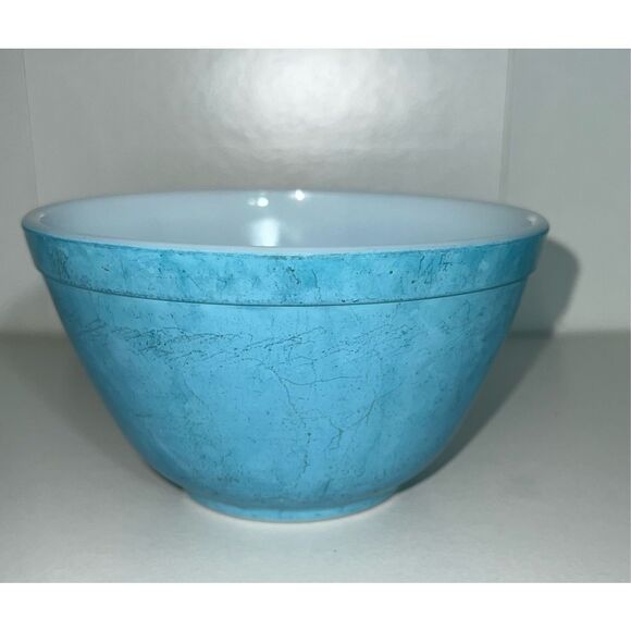 PYREX 1.5 Pint 5.5 Diameter Glass Vintage Mixing Bowl Ovenware 401 Blue Nesting - Picture 2 of 5